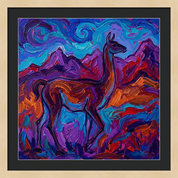 Guanaco Amidst Colorful Terrain