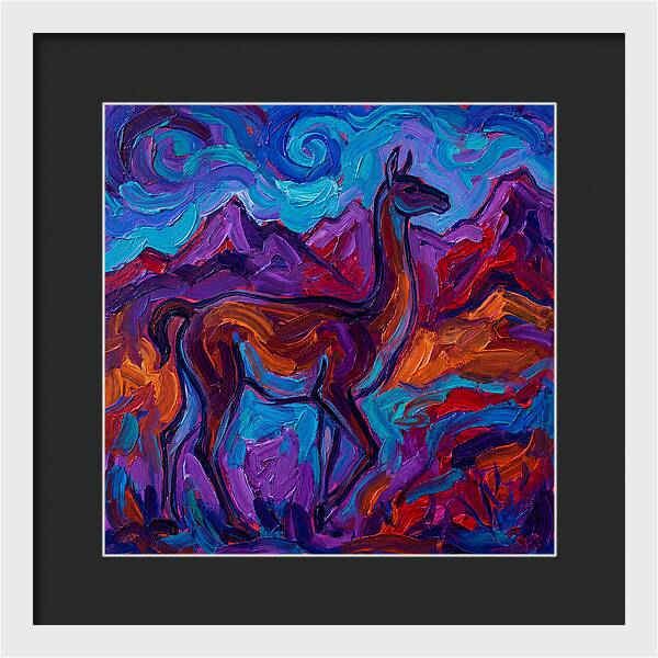 Guanaco Amidst Colorful Terrain