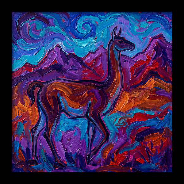 Guanaco Amidst Colorful Terrain