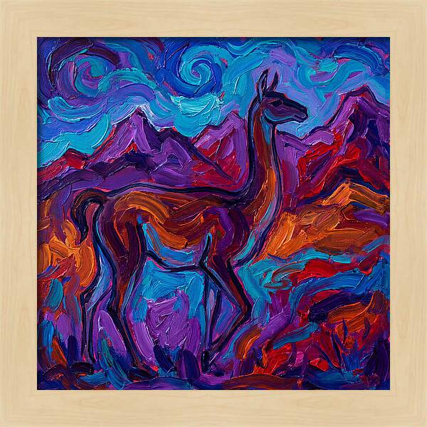 Guanaco Amidst Colorful Terrain