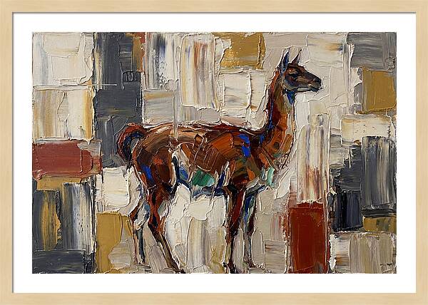 Guanaco In Abstract Palette