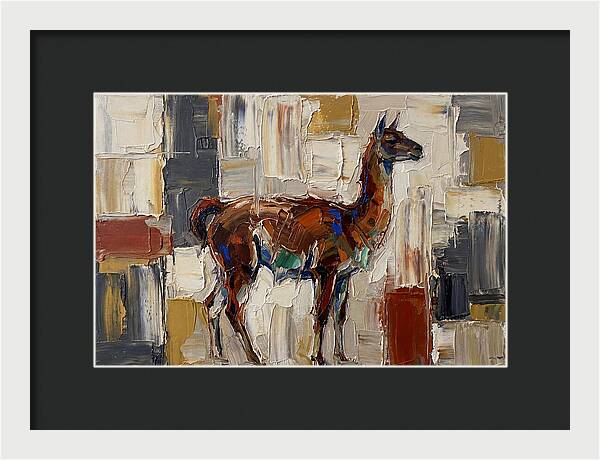 Guanaco In Abstract Palette