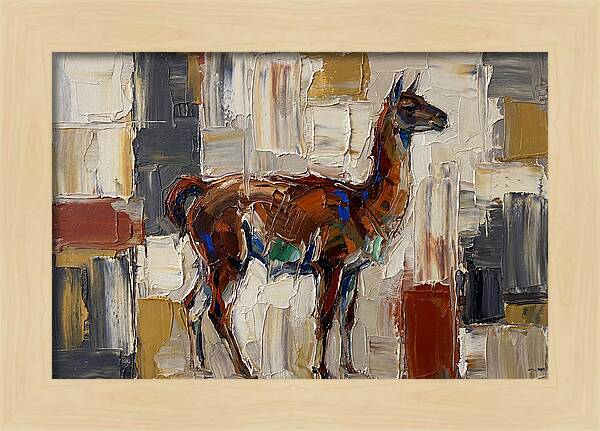 Guanaco In Abstract Palette