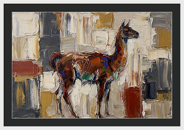 Guanaco In Abstract Palette