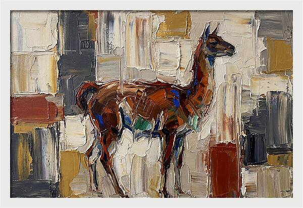 Guanaco In Abstract Palette