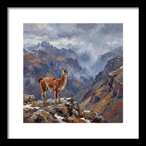 Guanaco In Majestic Mountains