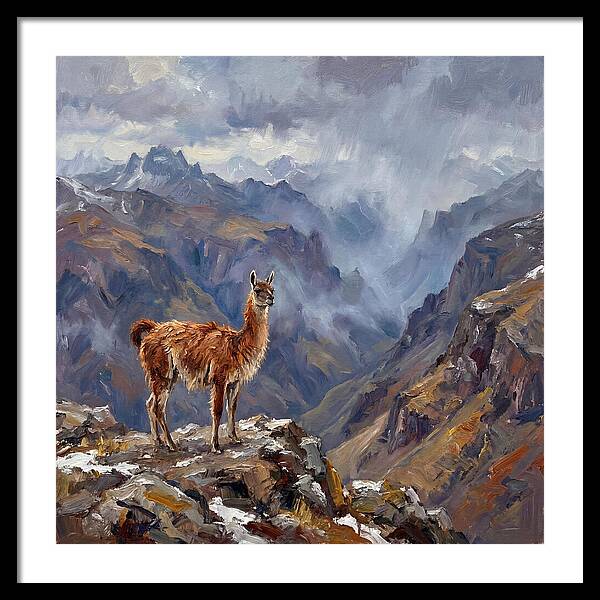 Guanaco In Majestic Mountains