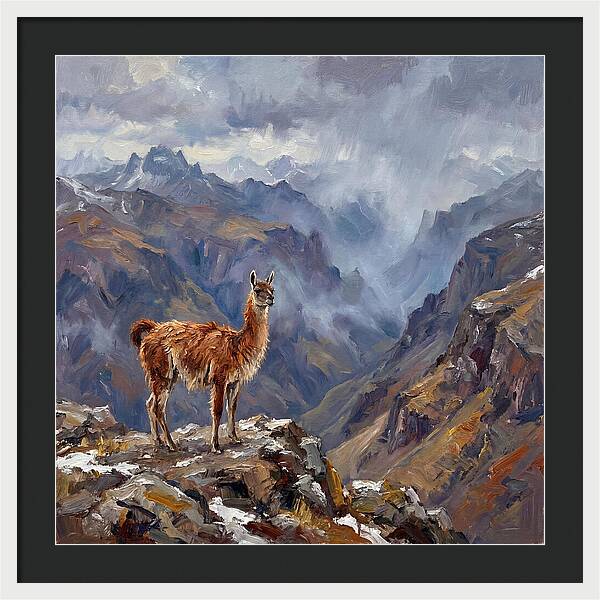 Guanaco In Majestic Mountains