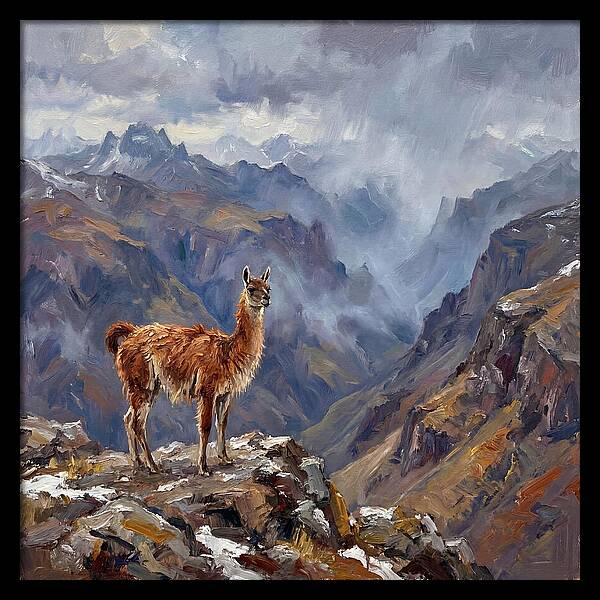 Guanaco In Majestic Mountains