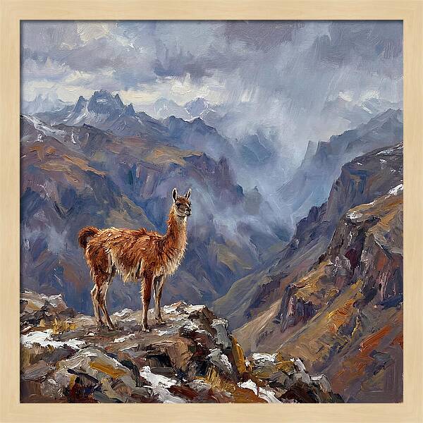 Guanaco In Majestic Mountains