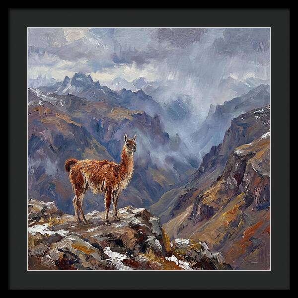 Guanaco In Majestic Mountains