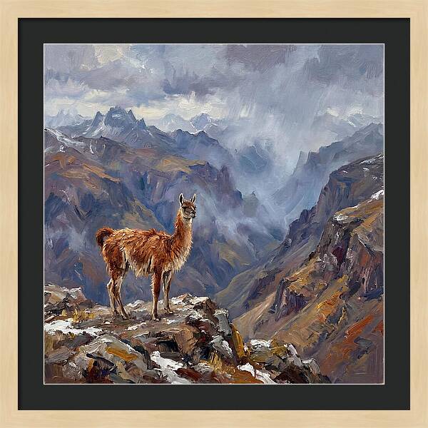 Guanaco In Majestic Mountains