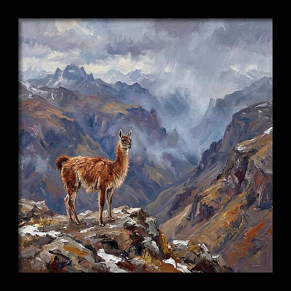 Guanaco In Majestic Mountains