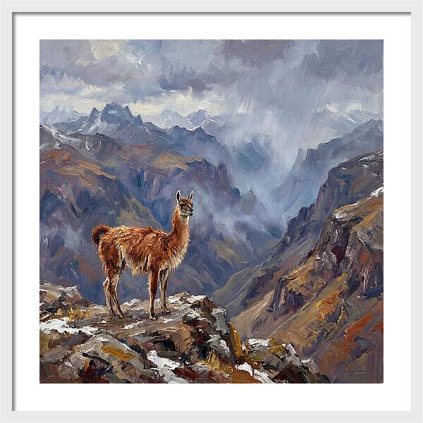 Guanaco In Majestic Mountains