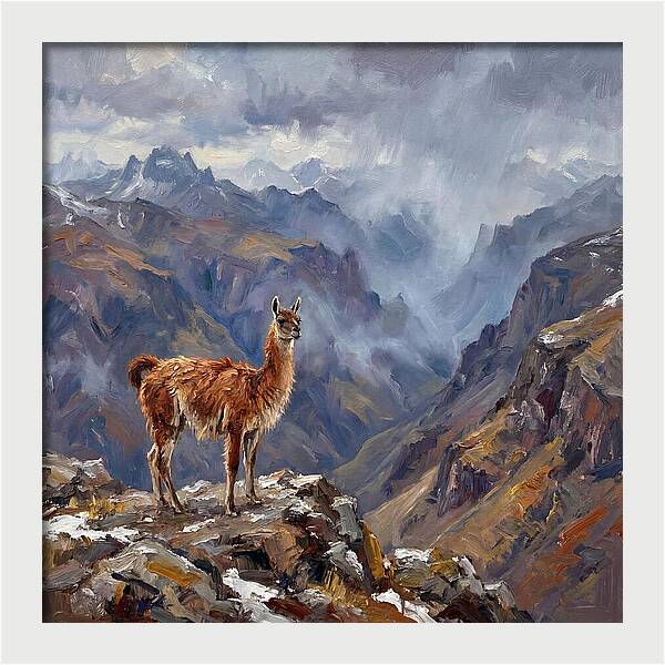 Guanaco In Majestic Mountains