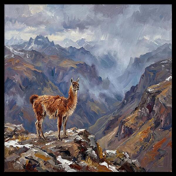 Guanaco In Majestic Mountains