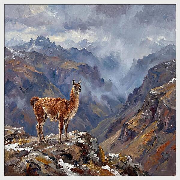 Guanaco In Majestic Mountains