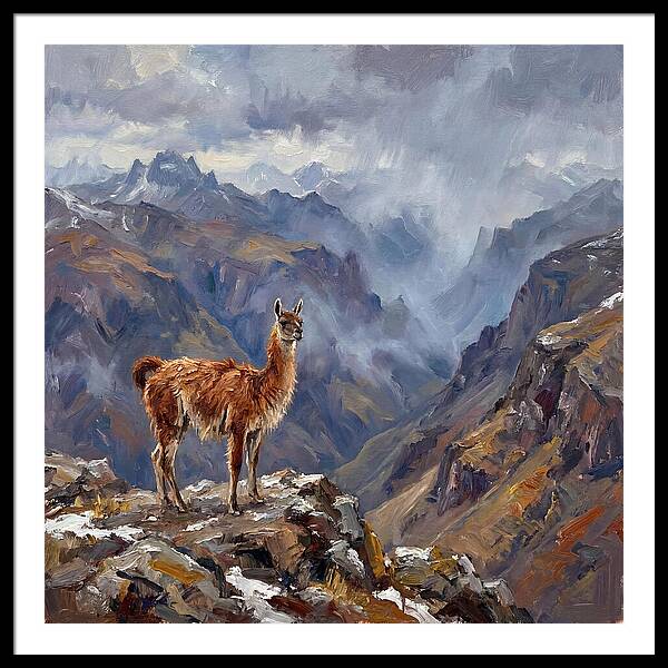 Guanaco In Majestic Mountains