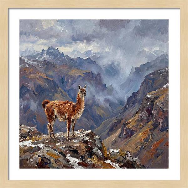 Guanaco In Majestic Mountains