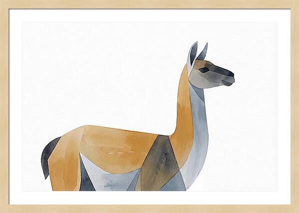 Guanaco In Minimalist Style