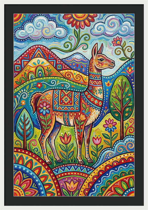 Guanaco In Vibrant Landscape