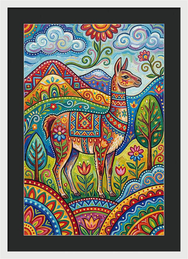 Guanaco In Vibrant Landscape