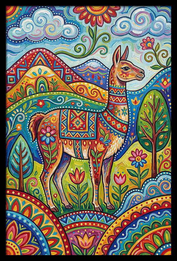 Guanaco In Vibrant Landscape