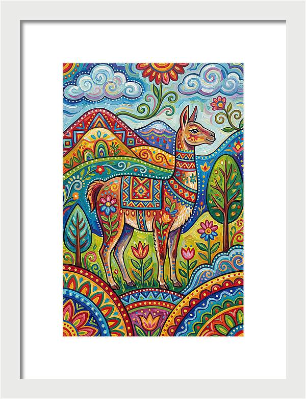 Guanaco In Vibrant Landscape