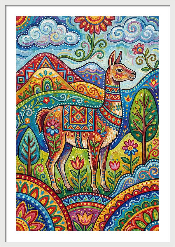 Guanaco In Vibrant Landscape
