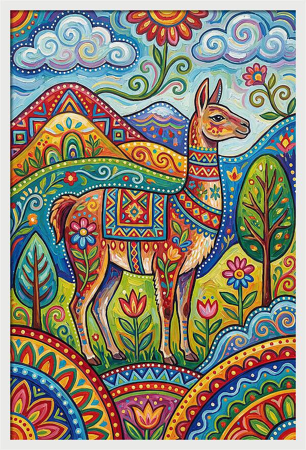 Guanaco In Vibrant Landscape