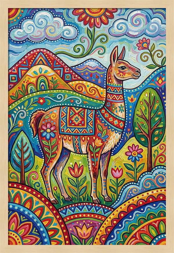 Guanaco In Vibrant Landscape