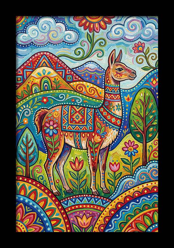 Guanaco In Vibrant Landscape