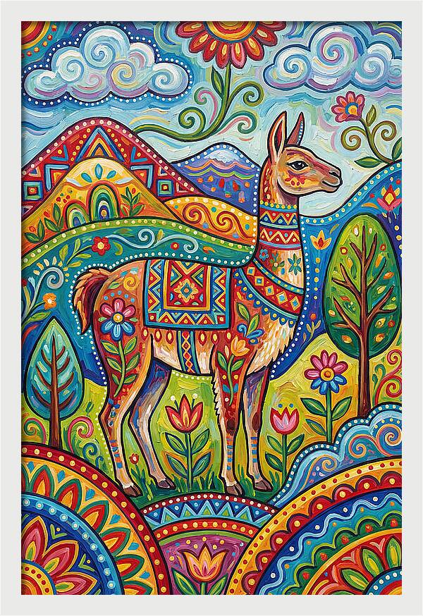 Guanaco In Vibrant Landscape