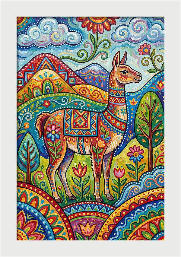 Guanaco In Vibrant Landscape