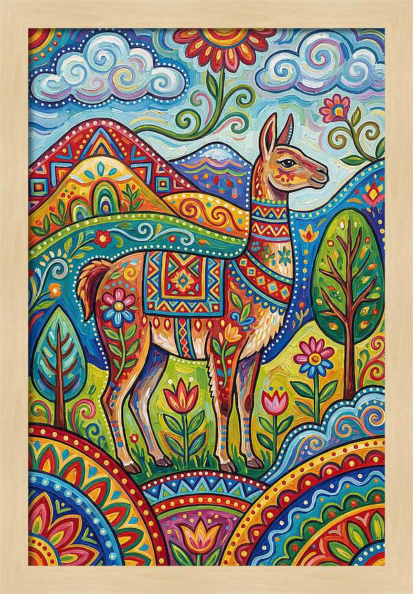 Guanaco In Vibrant Landscape