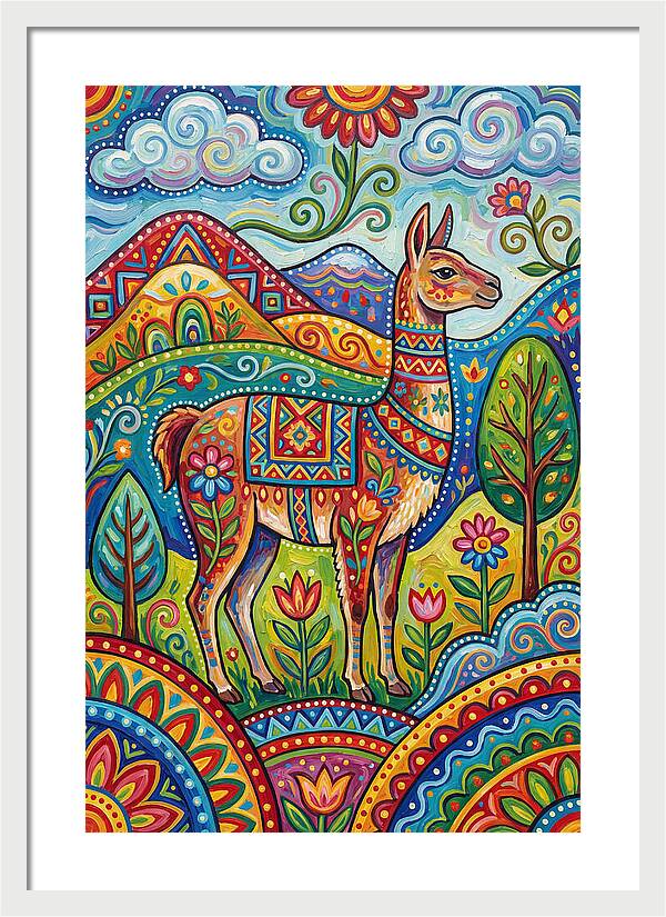 Guanaco In Vibrant Landscape