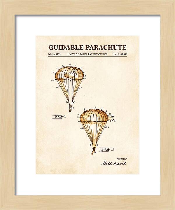 Guidable Parachute Watercolor Patent Us2993668