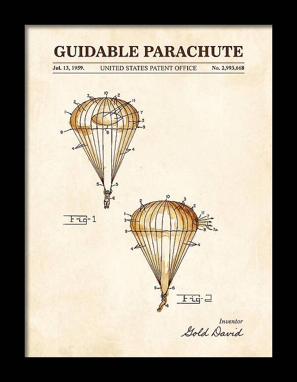 Guidable Parachute Watercolor Patent Us2993668
