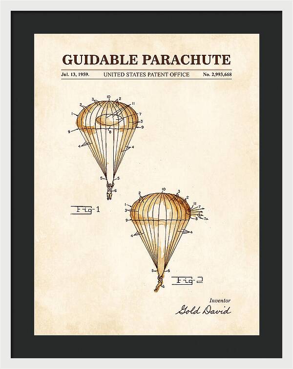 Guidable Parachute Watercolor Patent Us2993668