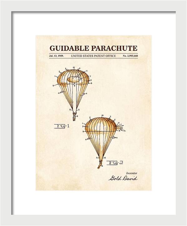 Guidable Parachute Watercolor Patent Us2993668