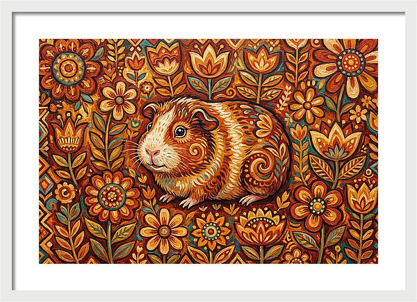 Guinea Pig In Floral Wonderland