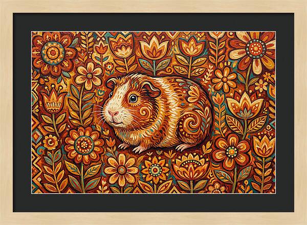 Guinea Pig In Floral Wonderland