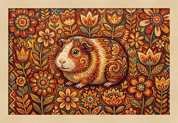 Guinea Pig In Floral Wonderland