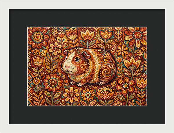 Guinea Pig In Floral Wonderland
