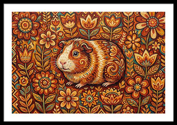 Guinea Pig In Floral Wonderland