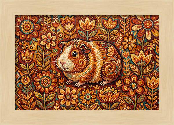 Guinea Pig In Floral Wonderland