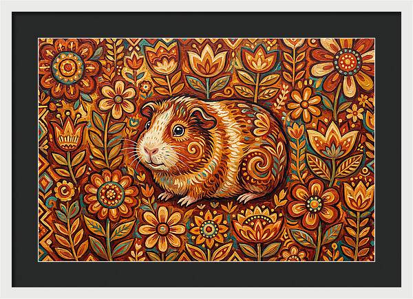 Guinea Pig In Floral Wonderland