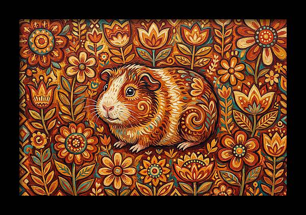 Guinea Pig In Floral Wonderland