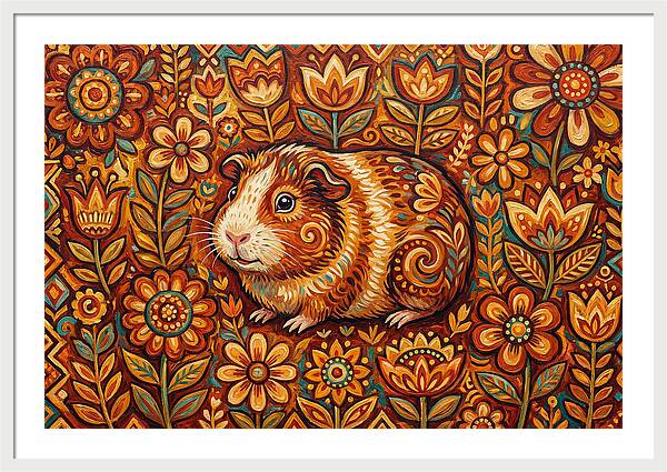 Guinea Pig In Floral Wonderland