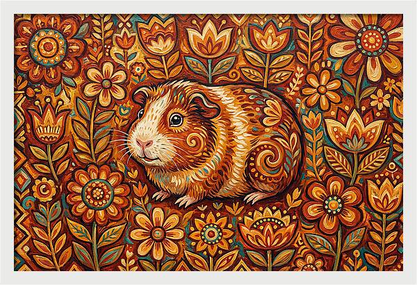 Guinea Pig In Floral Wonderland